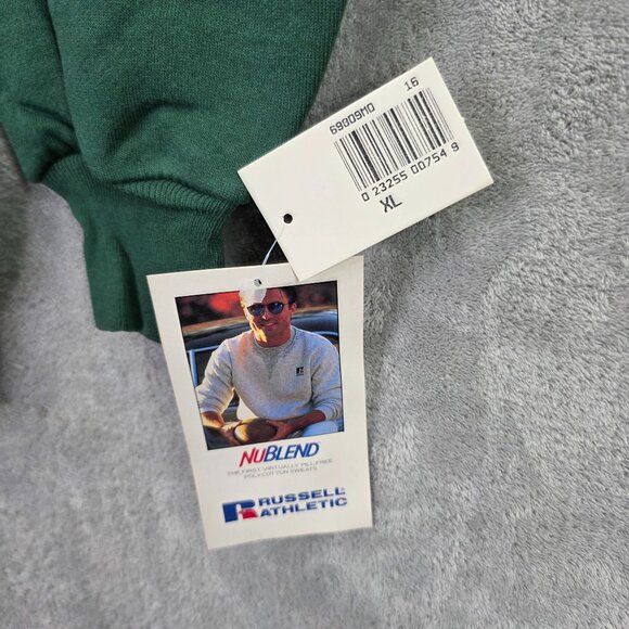 Mens Vintage 1990s Russell Athletic Green Sweatshirt Long Sleeve Crew Neck XL - Picture 2 of 8